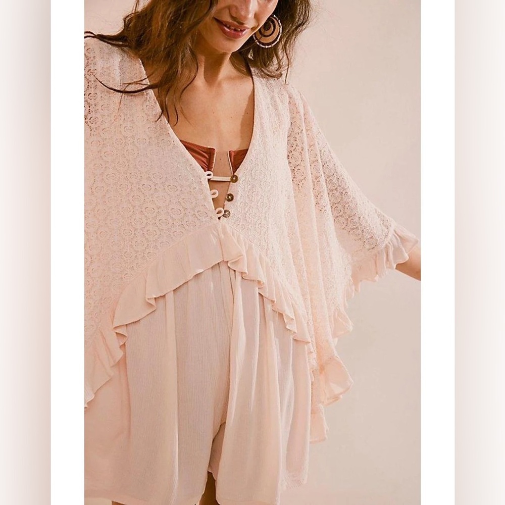 NWOT Free People Women's Natural As You Are Romper Oversized - Picture 6 of 11